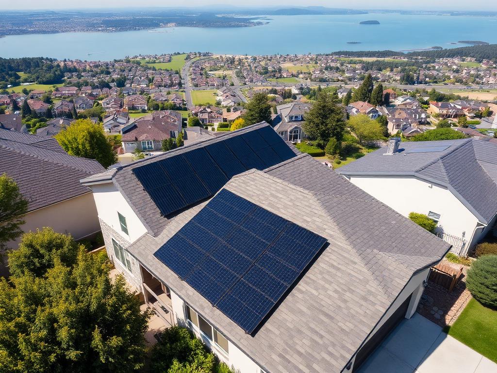 Rooftop solar array on a home